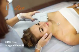 Woman having Hi-Fu to reduce wrinkles Northwich.