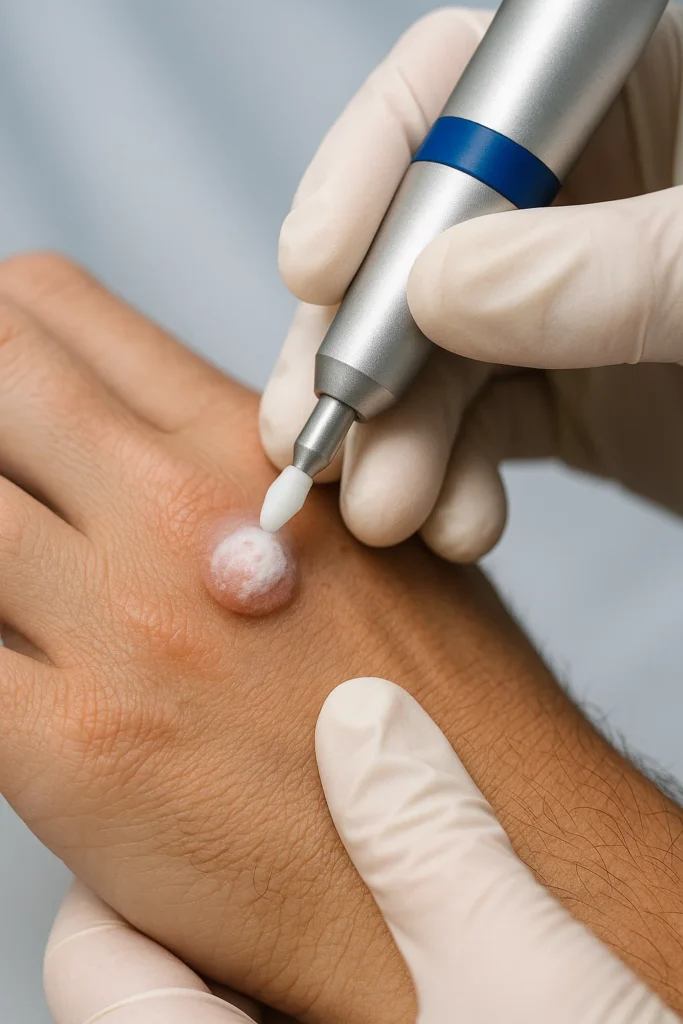 example of wart removal Northwich using cryopen