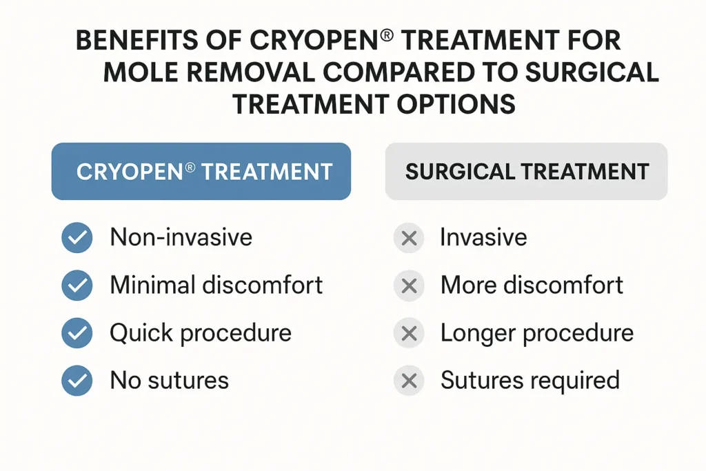 Benefits of facial mole removal Northwich - call our team today to book a consultation